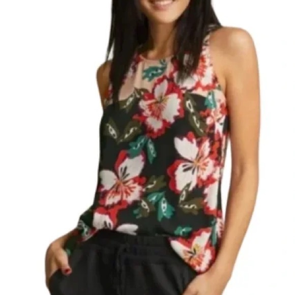 CAbi Tops - Cabi Women Size S Colorful Floral Print Sleeveless Hibiscus Blouse Style 5542